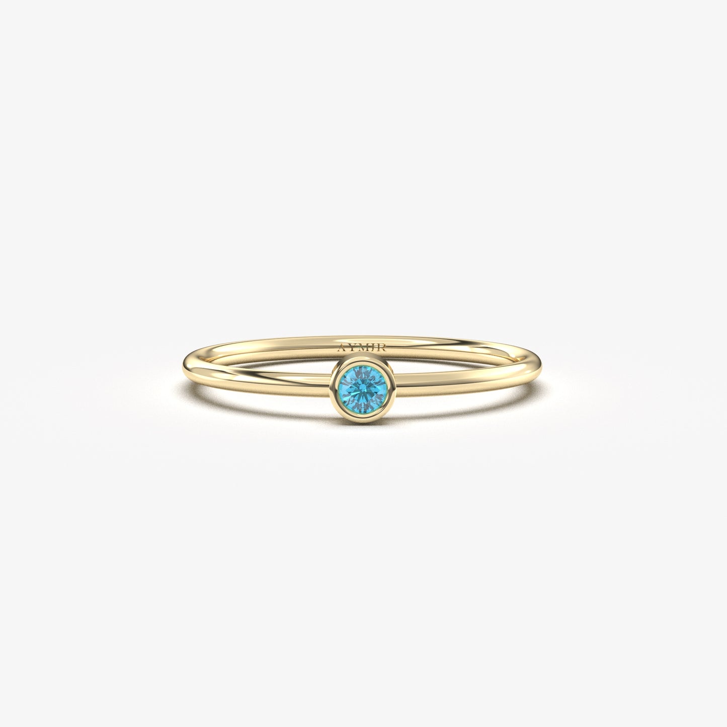 18K Gold Minimalist Sky Blue Ring - 2S34SKY
