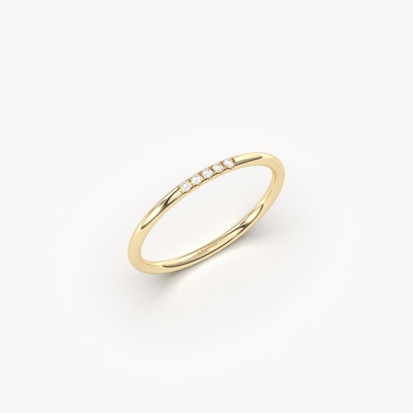 10K Gold Minimalist Thin Diamond Ring - 2S40