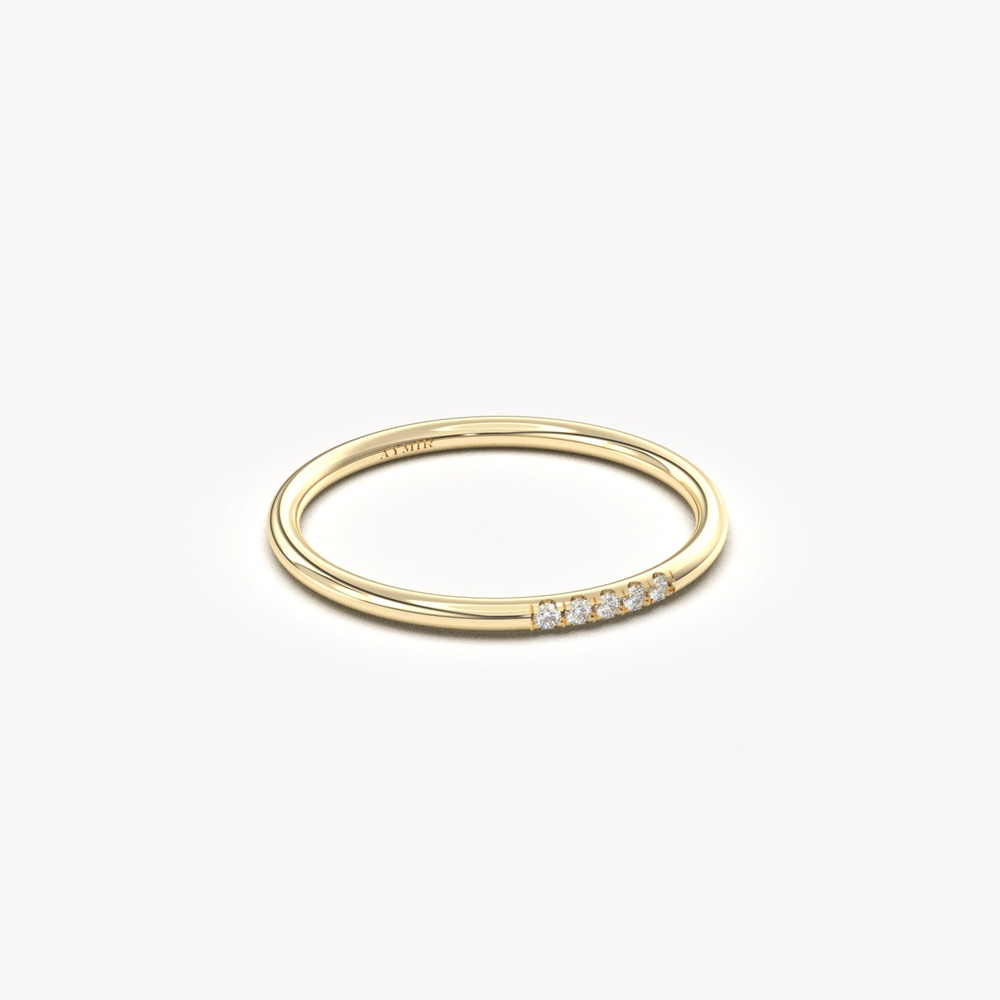 10K Gold Minimalist Thin Diamond Ring - 2S40