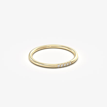 10K Gold Minimalist Thin Diamond Ring - 2S40