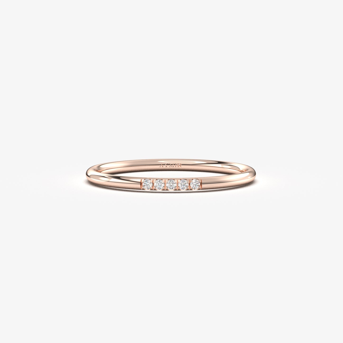 10K Gold Minimalist Thin Diamond Ring - 2S40