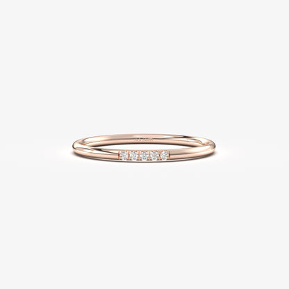 10K Gold Minimalist Thin Diamond Ring - 2S40