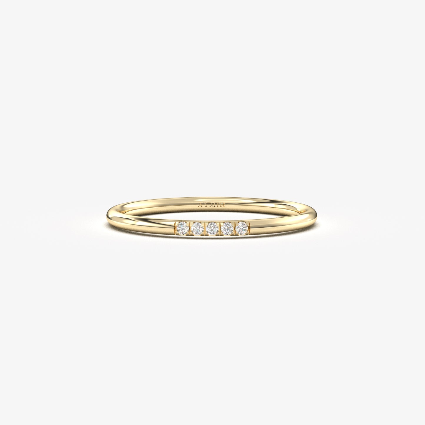 10K Gold Minimalist Thin Diamond Ring - 2S40