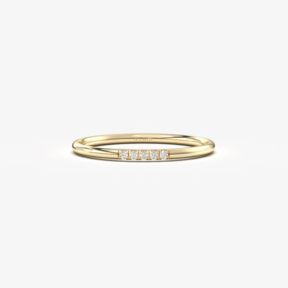 10K Gold Minimalist Thin Diamond Ring - 2S40