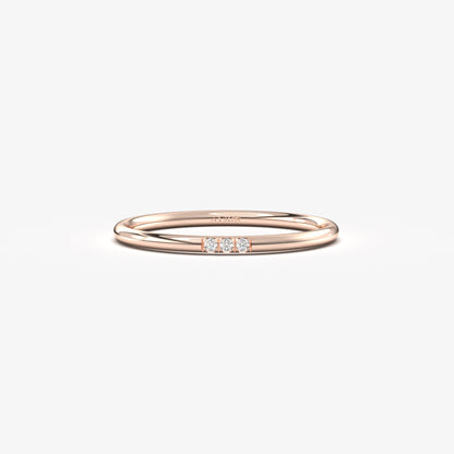 10K Gold Minimalist Pave Diamond Ring - 2S41