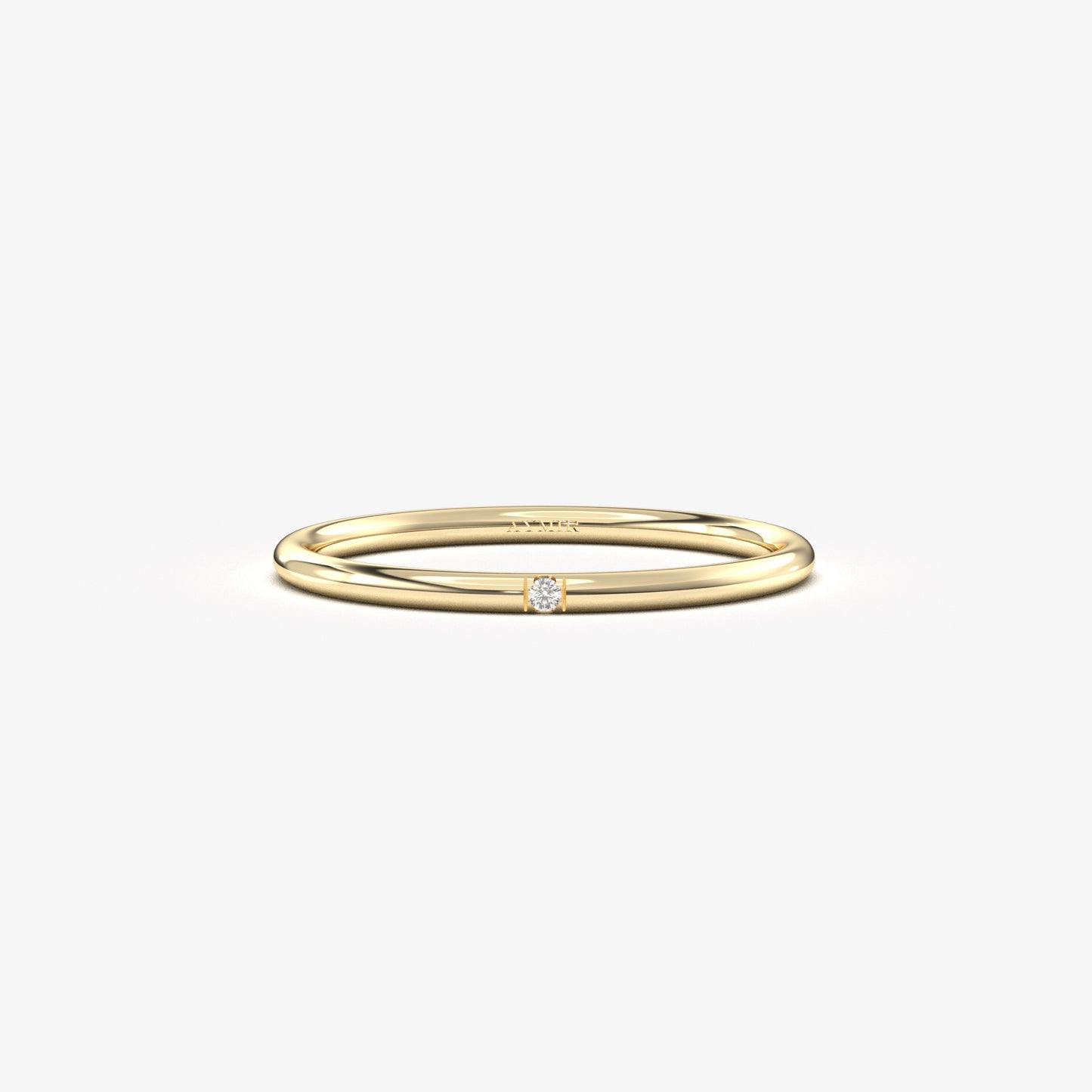 14K Gold Minimalist Wedding Diamond Ring - 2S42
