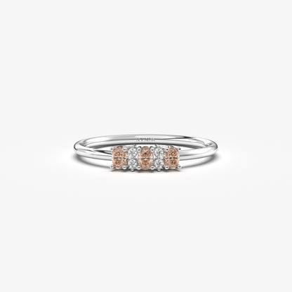 14K Gold Unique Oval Champagne and Diamond Ring - 2S46CHAMP