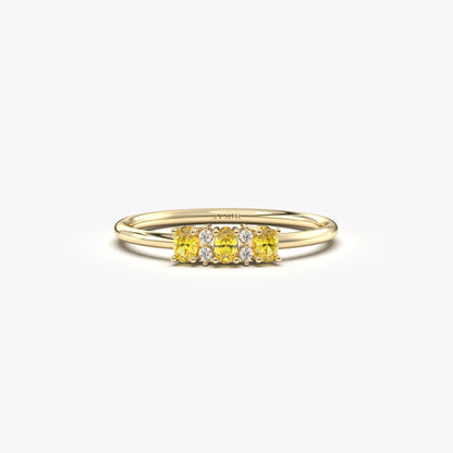 18K Gold Oval Citrine and Cz Ring - 2S46CIT