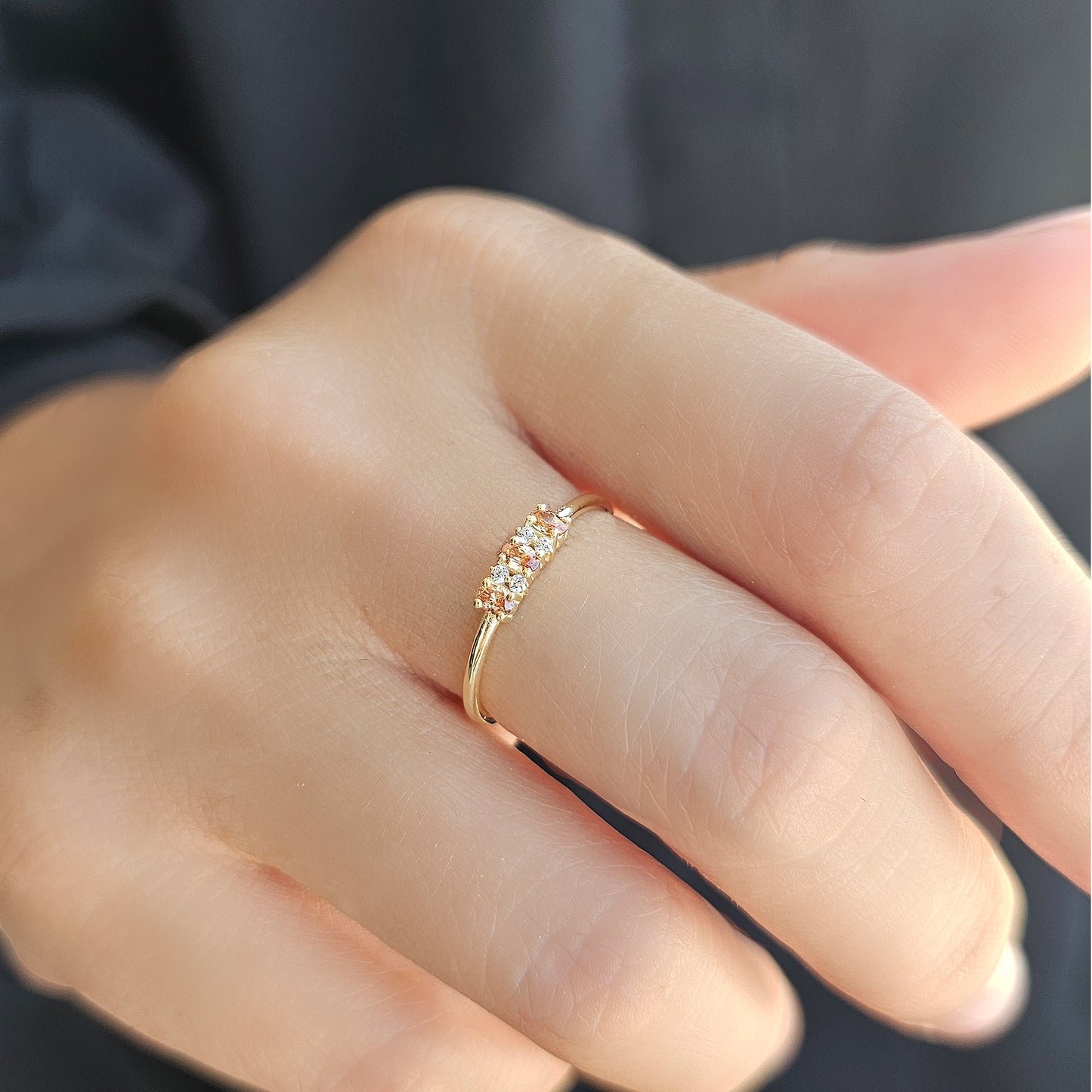 14K Gold Unique Oval Champagne and Diamond Ring - 2S46CHAMP
