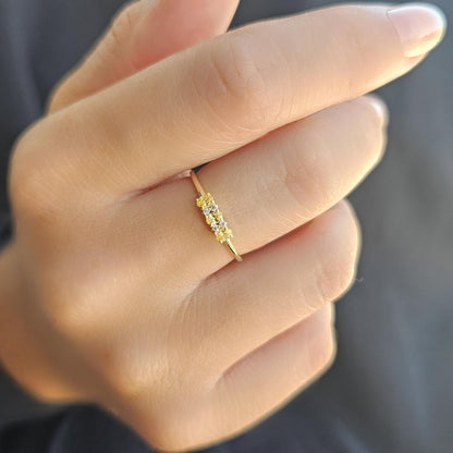 18K Gold Oval Citrine and Cz Ring - 2S46CIT