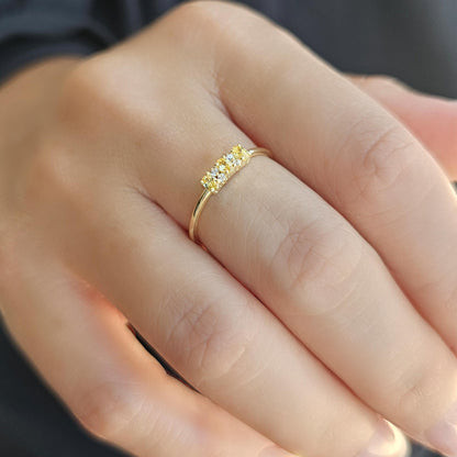 18K Gold Oval Citrine and Cz Ring - 2S46CIT
