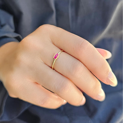 10K Gold Unique Baguette Ruby Ring - 2S52RBY