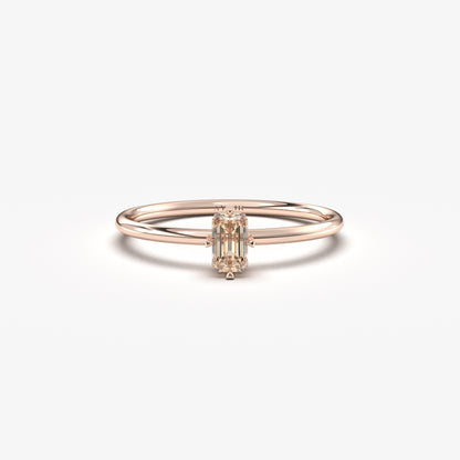 18K Gold Unique Champagne Baguette Ring - 2S57CHAMP