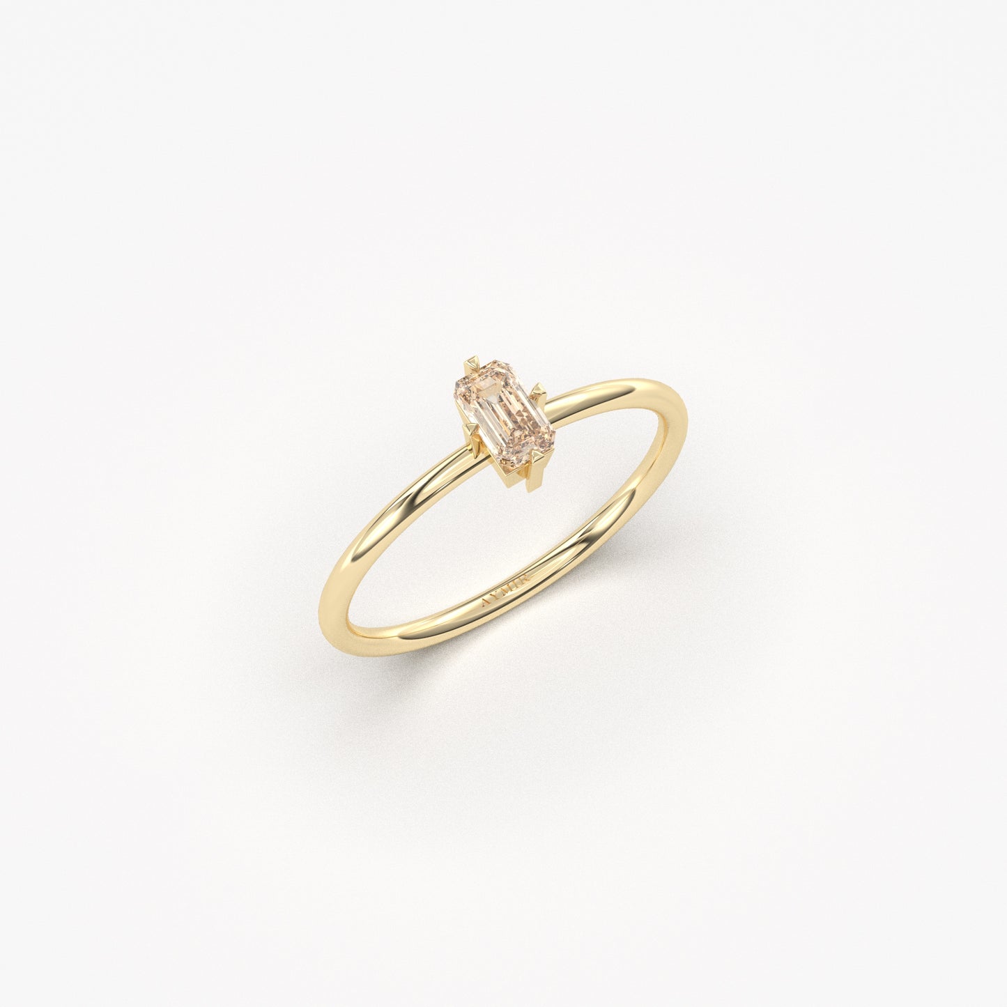 18K Gold Unique Champagne Baguette Ring - 2S57CHAMP