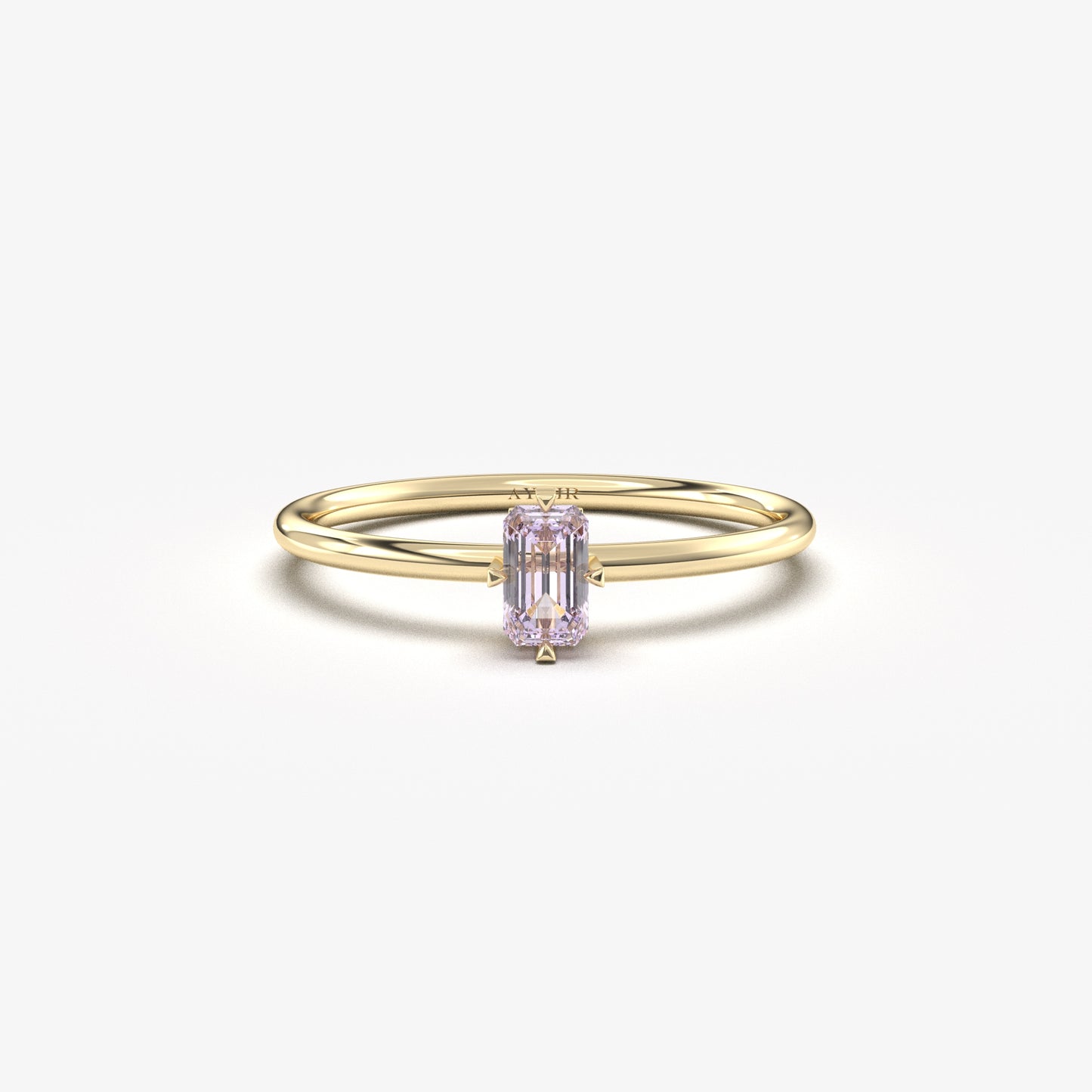 18K Gold Unique Lavender Baguette Ring - 2S57LAV