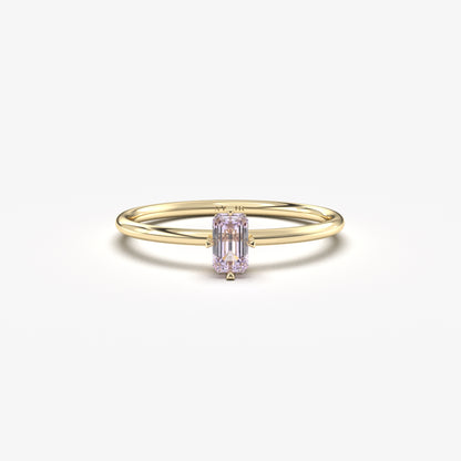 18K Gold Unique Lavender Baguette Ring - 2S57LAV