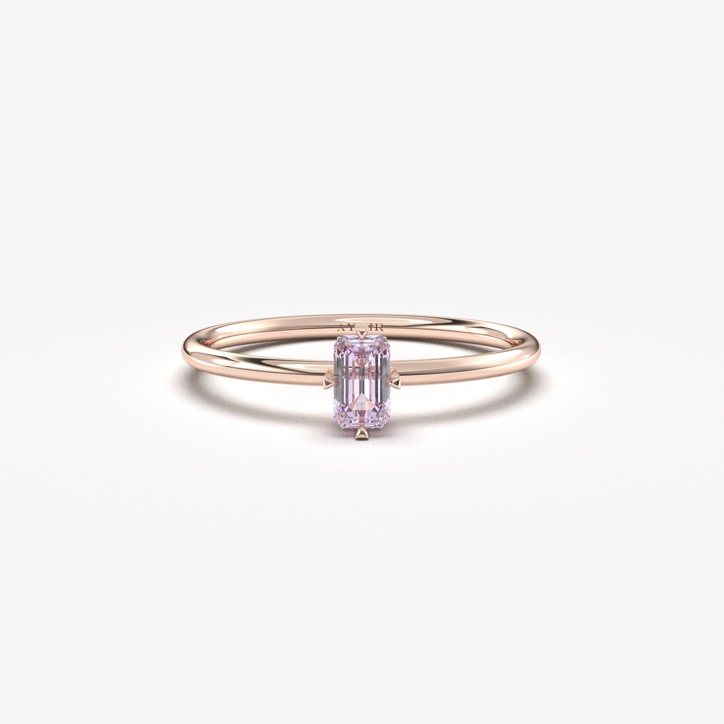 18K Gold Unique Lavender Baguette Ring - 2S57LAV