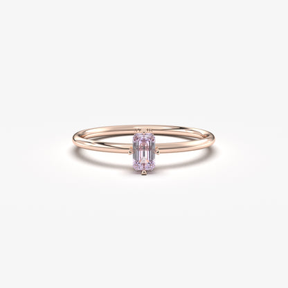 18K Gold Unique Lavender Baguette Ring - 2S57LAV