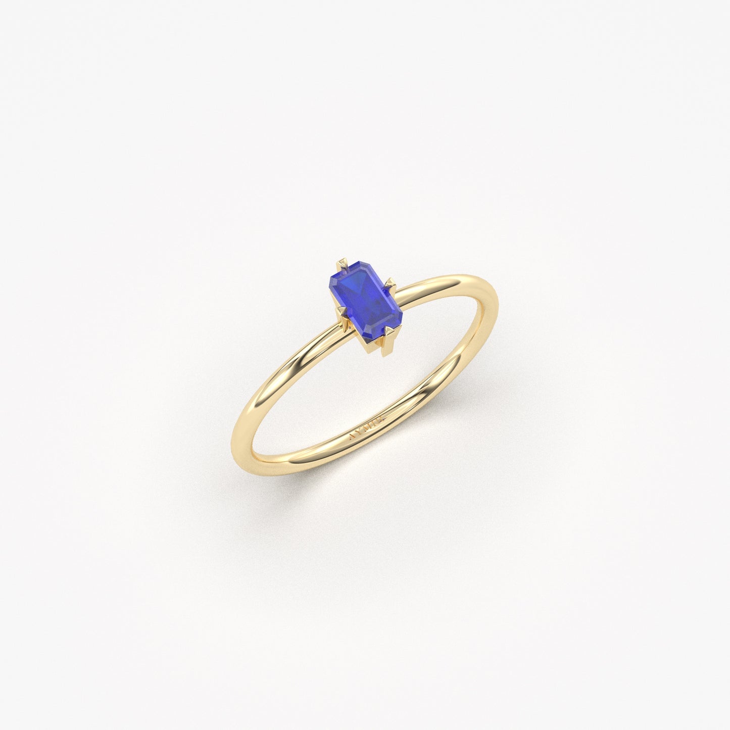 14K Gold Unique Baguette Sapphire Ring - 2S57SAP