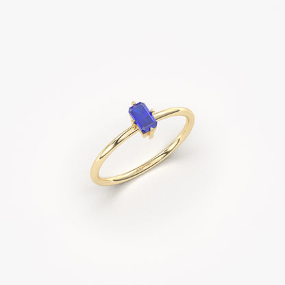 14K Gold Unique Baguette Sapphire Ring - 2S57SAP