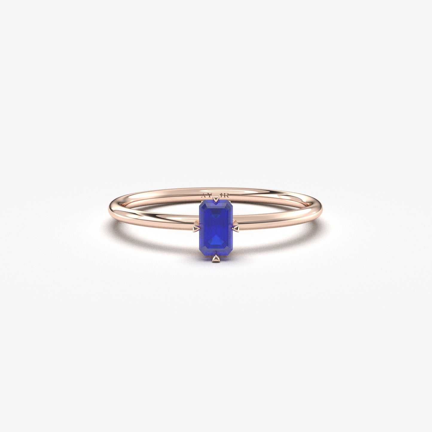 14K Gold Unique Baguette Sapphire Ring - 2S57SAP