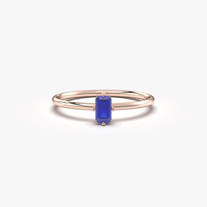 14K Gold Unique Baguette Sapphire Ring - 2S57SAP