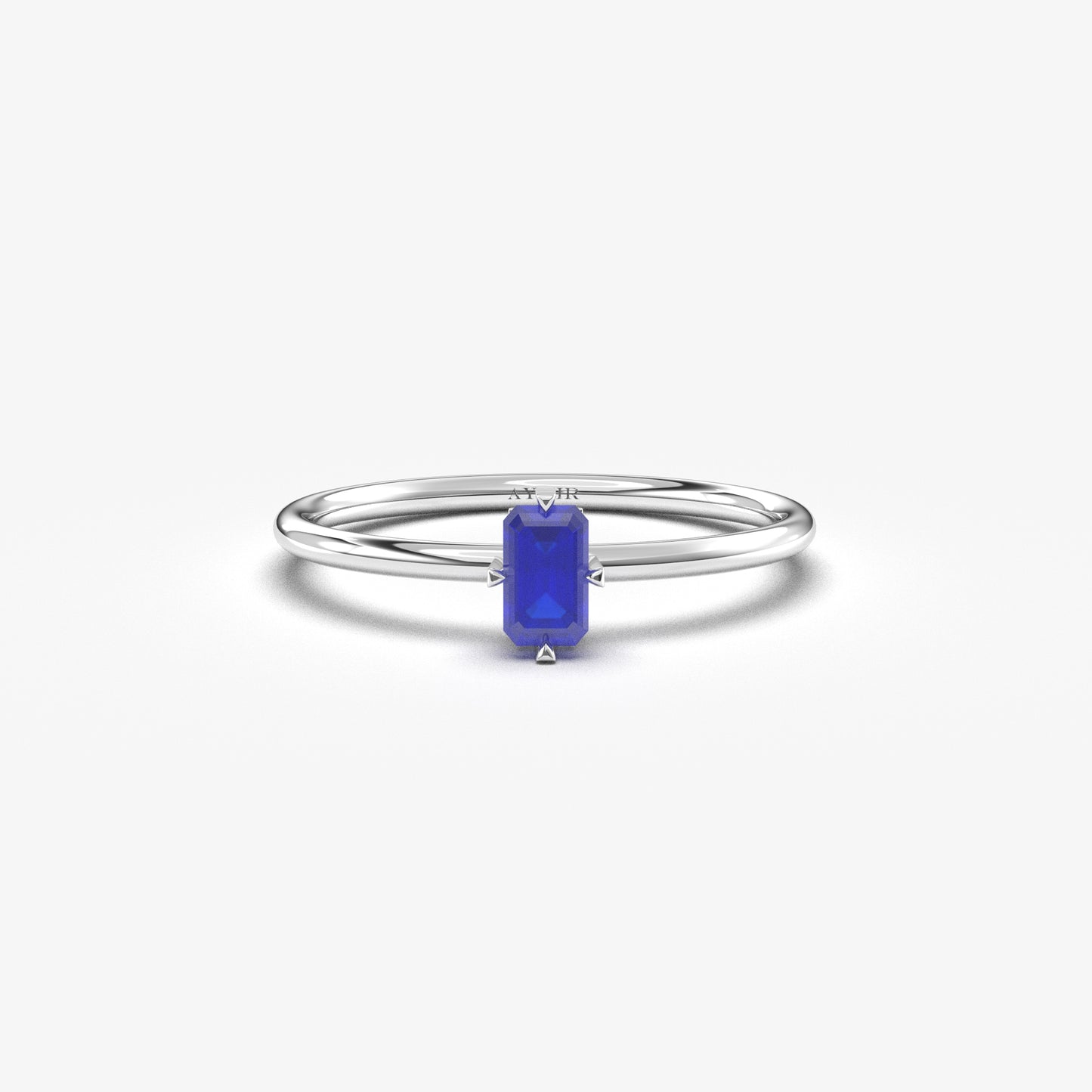 14K Gold Unique Baguette Sapphire Ring - 2S57SAP