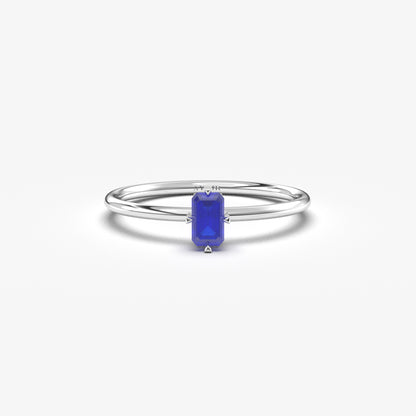 14K Gold Unique Baguette Sapphire Ring - 2S57SAP