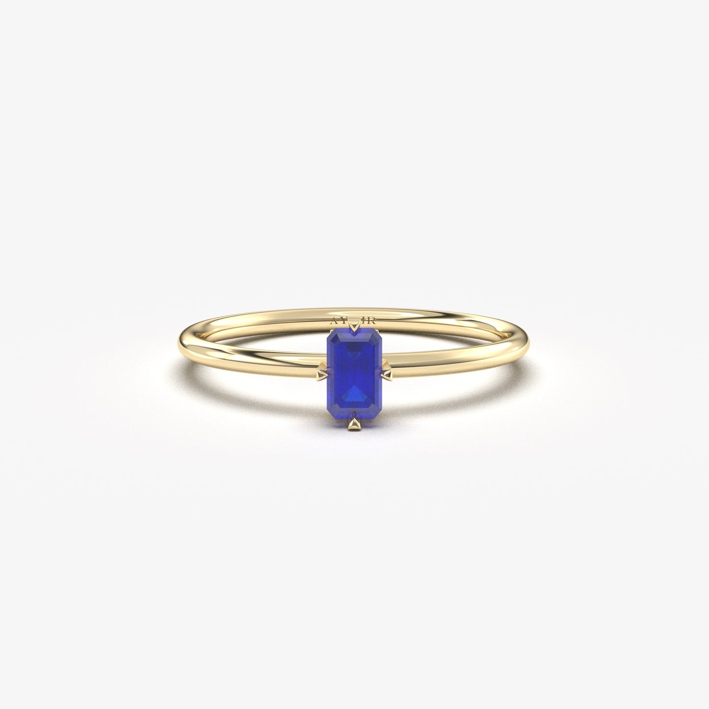 14K Gold Unique Baguette Sapphire Ring - 2S57SAP