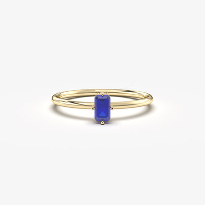 14K Gold Unique Baguette Sapphire Ring - 2S57SAP