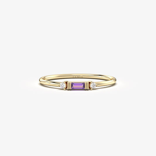 10K Gold Baguette and Cz Ring - 2S6AME