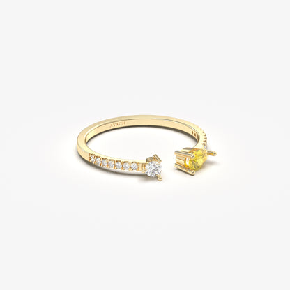 18K Gold Pear and Cz Ring - 2S74CIT