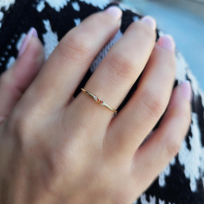 10K Gold Dainty Oval Champagne and Cz Ring - 2S84CHAMP
