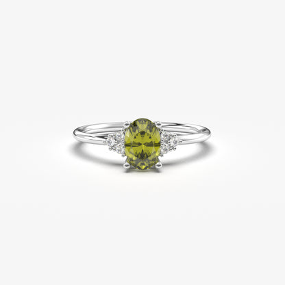 18K Gold Oval and Cz Ring - 8S268PER
