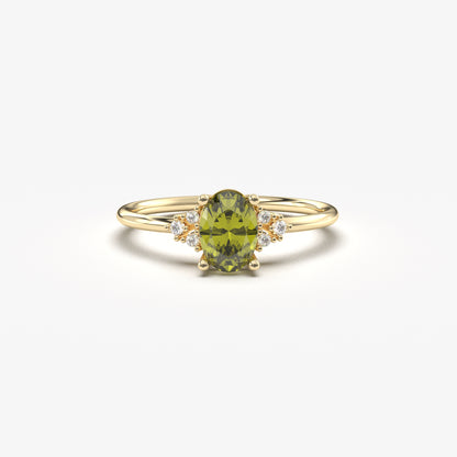 18K Gold Oval and Cz Ring - 8S268PER