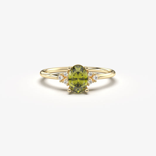 10K Gold Oval and Cz Ring - 8S268PER