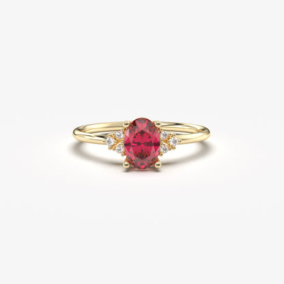 Ovaler Ring aus 10 Karat Gold mit Zirkonia – 8S268PNK