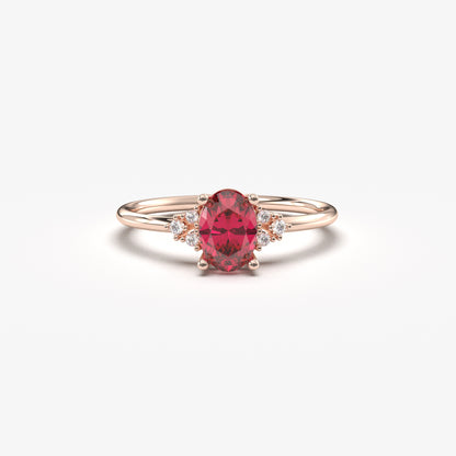 Ovaler Ring aus 10 Karat Gold mit Zirkonia – 8S268PNK