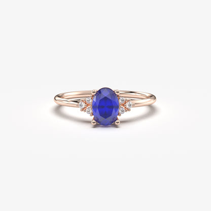 18K Gold Oval and Diamond Ring - 8S268SAP