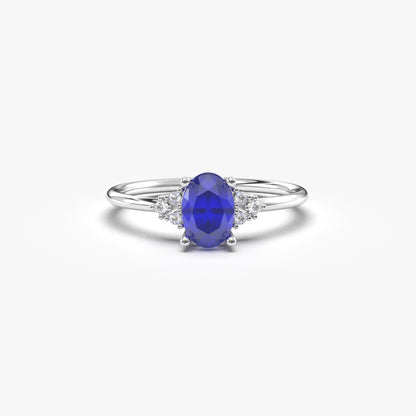 18K Gold Oval and Diamond Ring - 8S268SAP