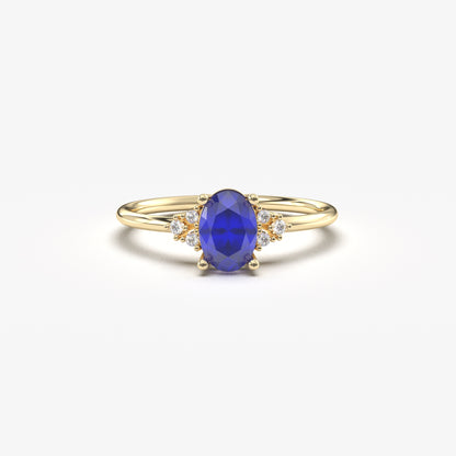 18K Gold Oval and Diamond Ring - 8S268SAP