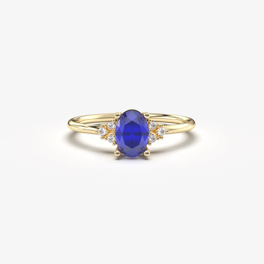 14K Gold Oval and Diamond Ring - 8S268SAP