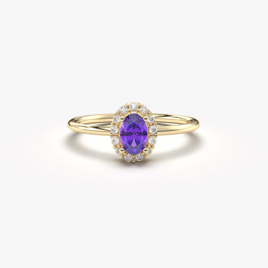 10K Gold Oval and Cz Ring - 8S26AME