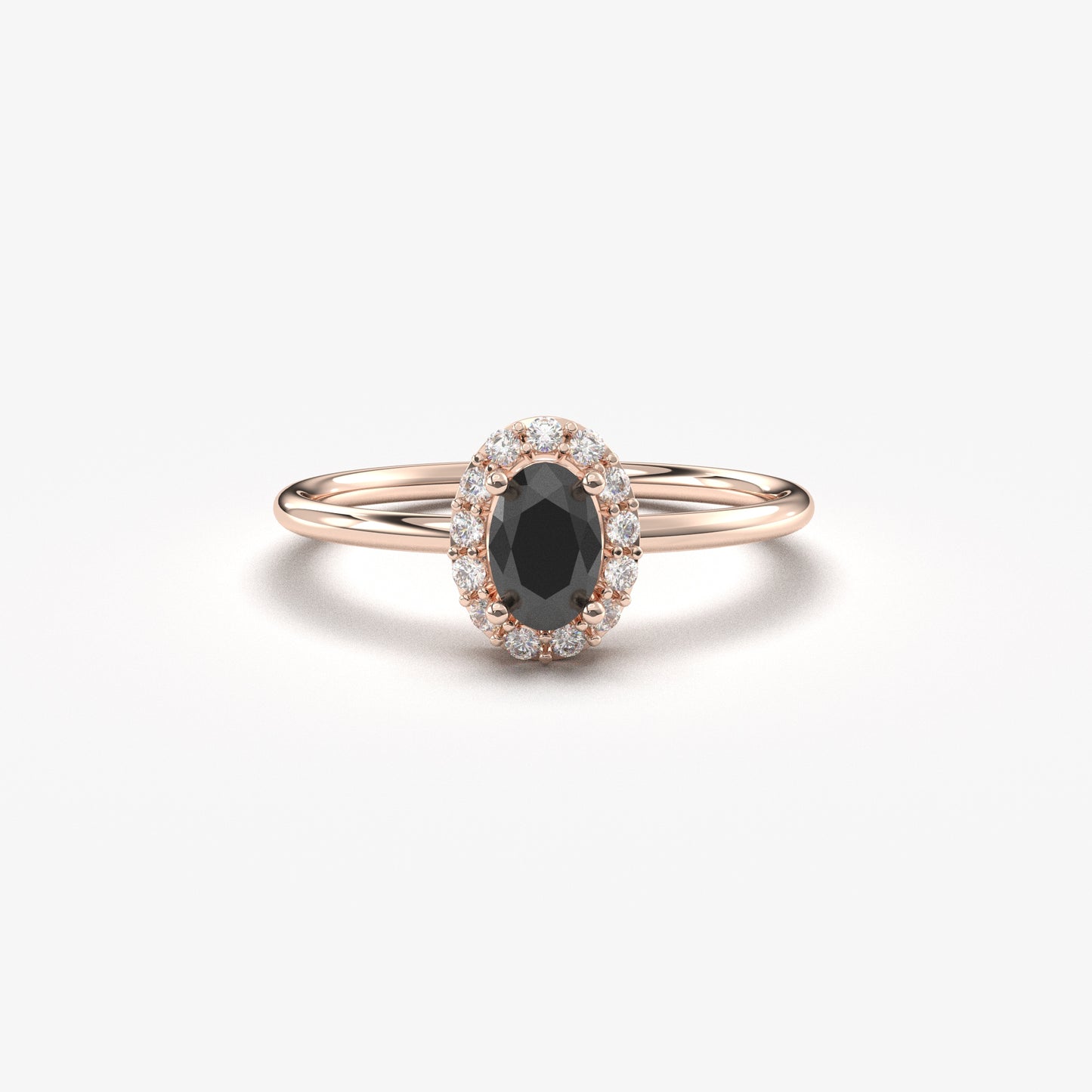Anillo ovalado y circonita cúbica de oro de 10 quilates - 8S26CIT