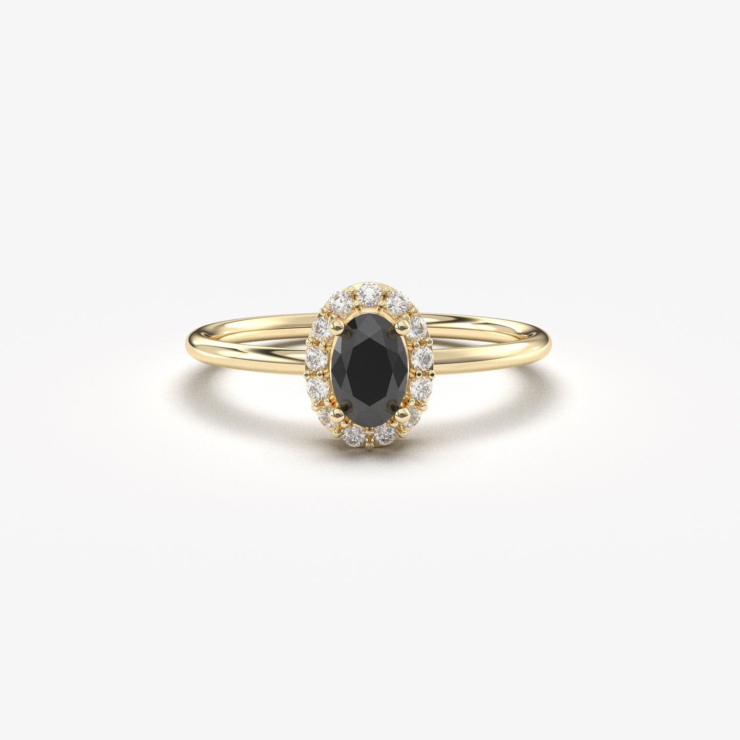 Anillo ovalado y circonita cúbica de oro de 10 quilates - 8S26CIT