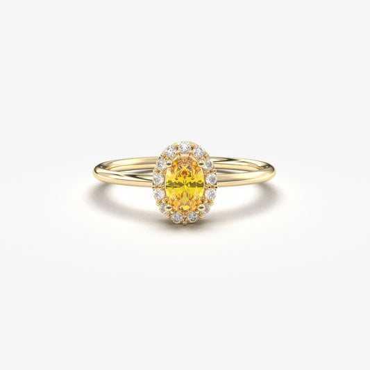 10K Gold Oval and Cz Ring - 8S26CIT