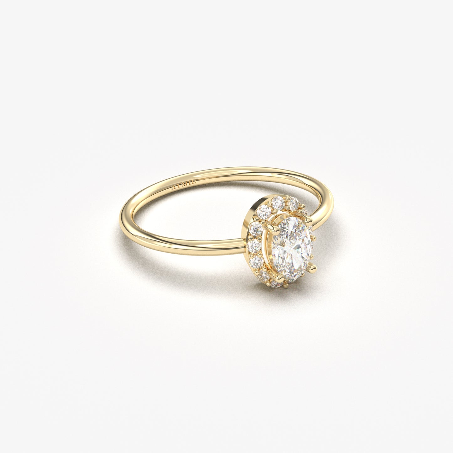 10K Gold Oval Cut Halo Engagement Ring - 8S26DIA