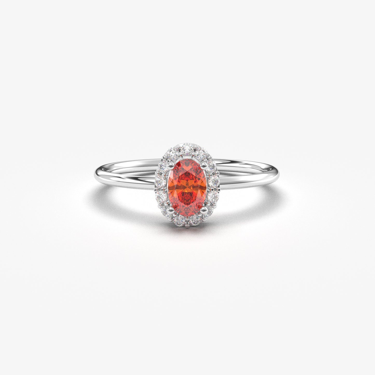 14K Gold Oval Vintage Orange Diamond Ring - 8S26ORNG
