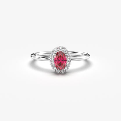 10K Gold Vintage Oval Ruby and Diamond Ring - 8S26RBY