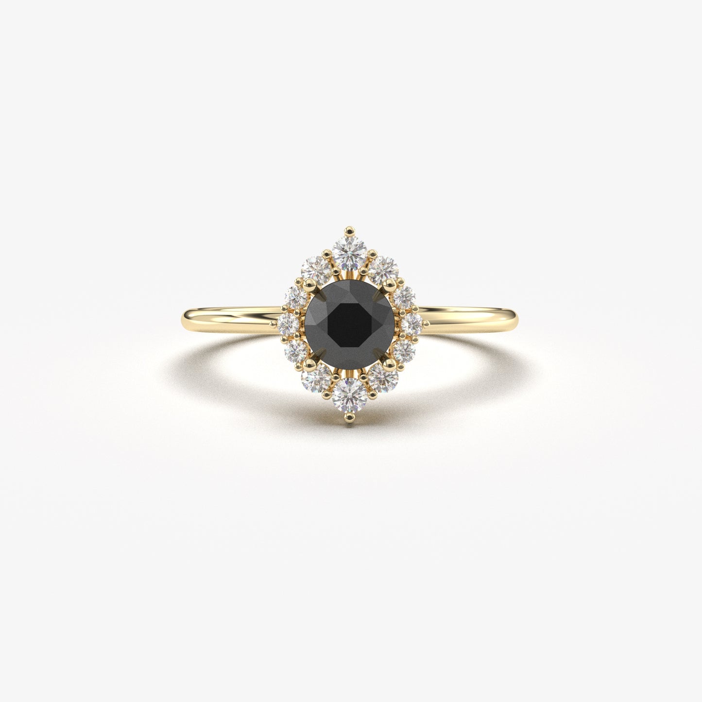 10K Gold Halo Black Onyx Cz Ring - 8S62BLK